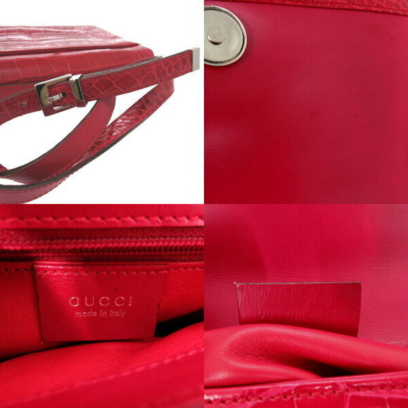 Gucci crocodile GG logo Shoulder Bag leather red - Picture 8 of 8